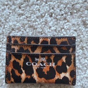 Coach Wild Leopard Print Card Holder